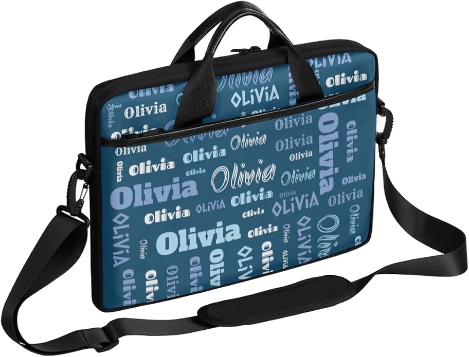 Custom-Laptop-Bag 15 Inch with Name Photo Personalized-Computer-Shoulder-Case Briefcases for Women Men Business