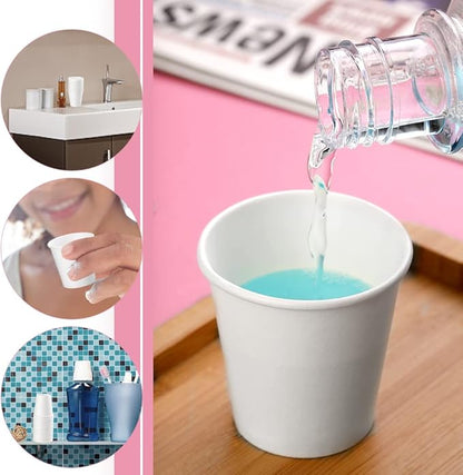 50 Pack 3oz White Paper Cups, Bathroom Cups Disposable,Moushwash Cup Small Snack Cup for Water, Juice, Candy Ideal for Party Bathroom and Office