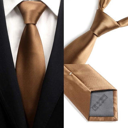 Mens Solid Satin Mens Tie With Hanky,Handmade Neckties For Men