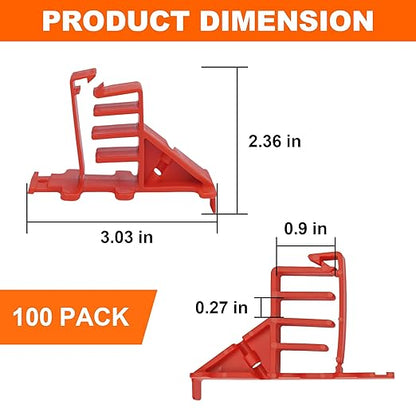 100 Pack MCS-100W Cable Staples, Compatible with Wire Staples Secures (NM) Non-Metalic, Coaxial & Data/CAT 5 Cable, Red