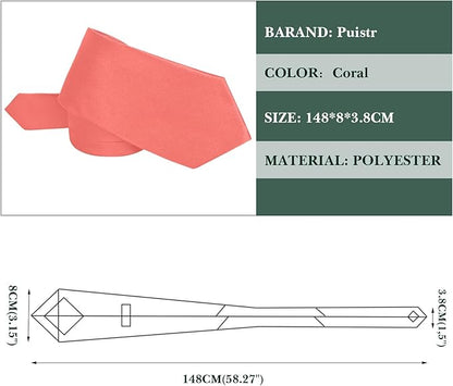 Men's Ties Solid Pure Color 3.15" (8CM) Necktie Plain Formal Business Wedding Black Ties For Men