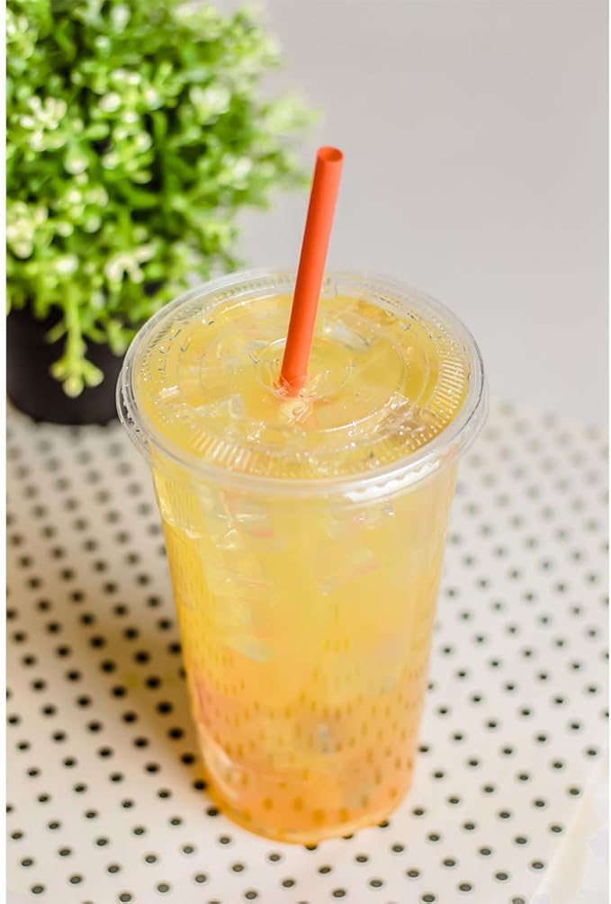 Karat 32oz PET Plastic Cold Cups Great for Boba Milktea, Smoothie, Ice Coffee and Cold Drink(107mm) - 300 ct