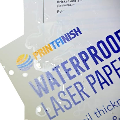 Printfinish Synthetic Laser Paper | 13x19 Weatherproof Copy Paper | 305mm x 457mm 14 Mil Tear Resistant Printer Paper | Superior Laser Image Quality | Ideal for Full-Colour Prints (Box of 25)