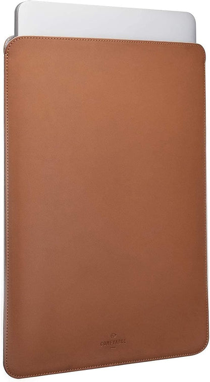 Comfyable Laptop Sleeve 14 Inch Precisely Compatible with MacBook Pro M4 M3 M2 M1 Pro/Max 2024, Faux Leather Cover Case 14 in, Brown