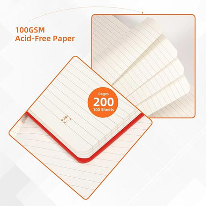BOSSAND Lined Journal Notebooks, 6 Pack A5 Journals for Writing, 200 Pages 100 GSM Thick Classic Ruled Paper, Hardcover, 8.25 inches x 5.75 inches, 6 Colors