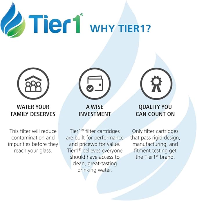 Tier1 UKF8001 Refrigerator Water Filter | Replacement for Whirlpool Filter 4, EveryDrop EDR4RXD1, 4396395, Maytag UKF8001, FMM-2, UKF8001AXX-750, 469006, Fridge Filter