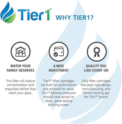 Tier1 UKF8001 Refrigerator Water Filter | Replacement for Whirlpool Filter 4, EveryDrop EDR4RXD1, 4396395, Maytag UKF8001, FMM-2, UKF8001AXX-750, 469006, Fridge Filter