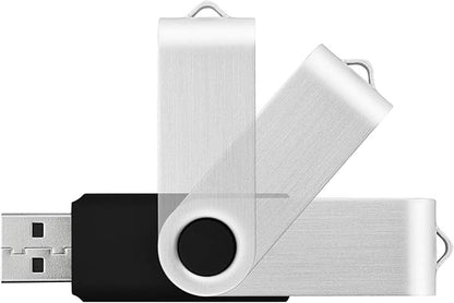 KOOTION 20 Pack 16GB USB 3.0 Flash Drive Bulk Swivel USB Stick Thumb Drive Memory Stick for Data Storage (Black)