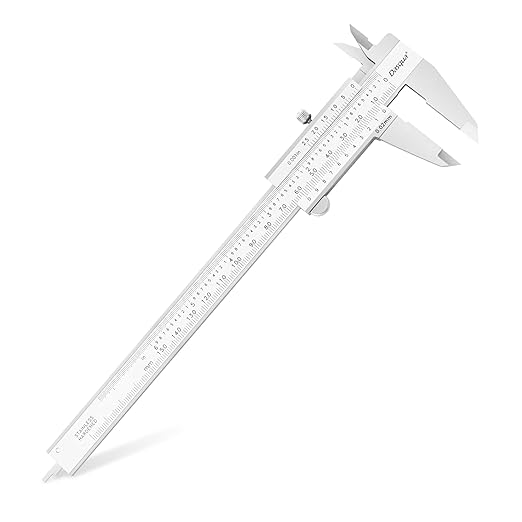 Dasqua Left-Handed 0-6"/0-150mm Monoblock Vernier Caliper Stainless Steel, Dual Unit (in/mm), High Precision with Fine Adjustment, Accuracy ±0.0015"/0.03mm, Graduation: 0.001"/0.02mm