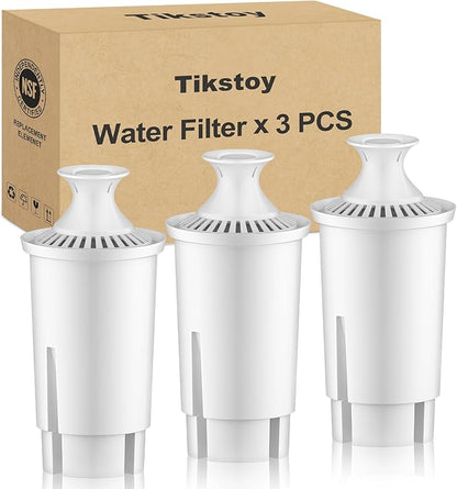 Water Filter Replacement Fit for Brita Water Filter & Pitchers, Water Pitcher Filter Compatible with Brita Classic, Mavea, Ob03, 107007 35557, Reduce Chlorine and Heavy Metals (3)