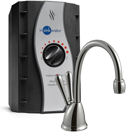 InSinkErator View Instant Hot & Cold Water Dispenser System - Faucet & Tank, Chrome, HC-View-C & F-2000, 1 Count (Pack of 1), White