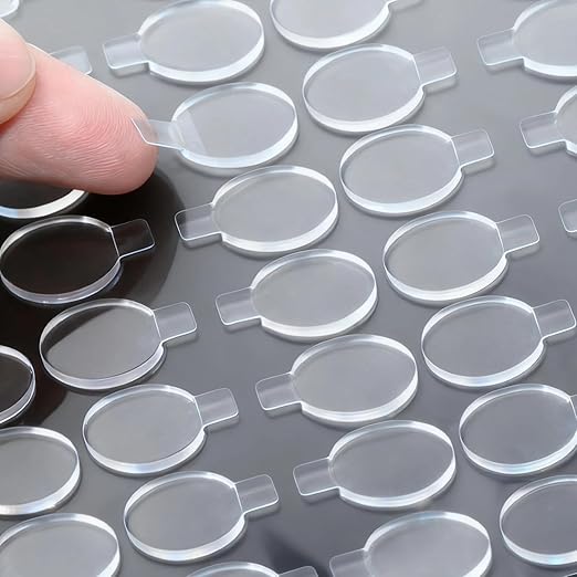 COMELY Clear Double Sided Sticky Dots: 300 Pcs 0.4" Glue Removable Adhesive Nano Circle Stickers - No Trace Strong Stick Tack for Museum - Office Balloon Wall Hanging Poster Crafts