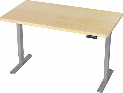 VIVO Electric 43 x 24 in Standing Desk, Memory Height Adjustment, 1B Series, One-Piece Light Wood Top, Gray Frame, DESK-KIT-1G4C