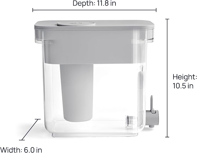 Culligan with ZeroWater Technology 23-Cup Water Filter Dispenser – Includes 5-Stage Advanced Water Filter, Certified to Reduce Lead, Total PFAS (Forever Chemicals), Mercury, Fluoride, and Chlorine