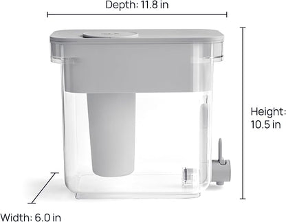 Culligan with ZeroWater Technology 23-Cup Water Filter Dispenser – Includes 5-Stage Advanced Water Filter, Certified to Reduce Lead, Total PFAS (Forever Chemicals), Mercury, Fluoride, and Chlorine