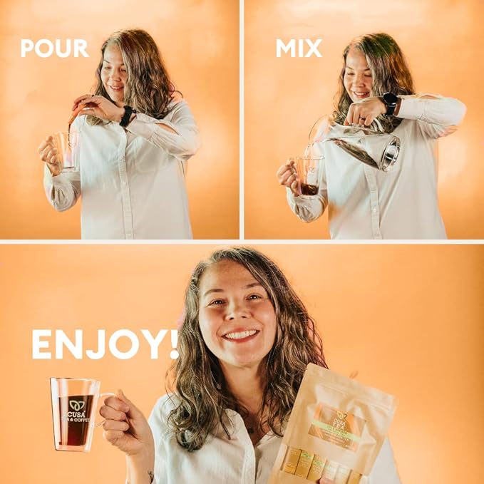 Cusa Tea & Coffee | Premium Instant Mango Black Tea With Real Fruit & Spices | Organic Leaves Drink Mix Packets | Hot or Iced Tea (30 Single Servings)