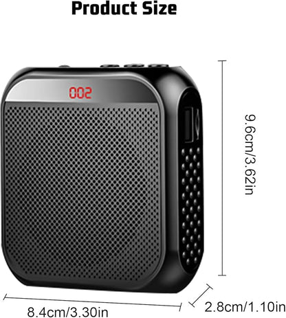 Portable Voice Amplifier for Teachers,Rechargeable Microphone for Teachers, Small Speaker Amplifier with Wired Microphone,Pa System for Outdoors, Teaching, Meeting, Presentation, etc(Black)