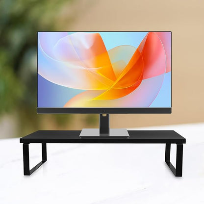 Ergonomic Computer Monitor Stand Riser Black Desk Riser for Stable Screen Elevation to Posture and Work Efficiency