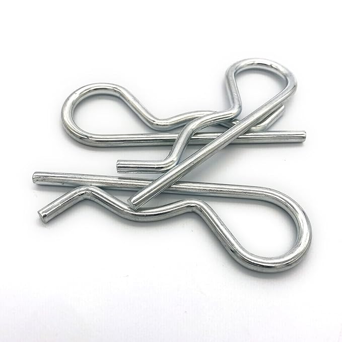 3Pcs Heavy Duty Hitch Pins Clip R Clips Spring Retaining Wire Hair Pins Cotter Pin Strong Spring Tension Large Carter Pin R Clip Large for Trailer Tractors Mower Carts Truck Pin Clip M5x100mm