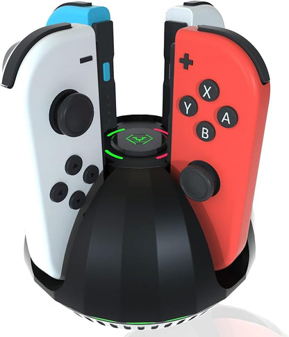 Switch Controller Charging Dock for Nintendo OLED Joycon, Charger Station with Switch 1 JoyCon, 4 in 1 Joycon Charging Dock for Joy Con with LED Indication and USB Type-C Charger Cable