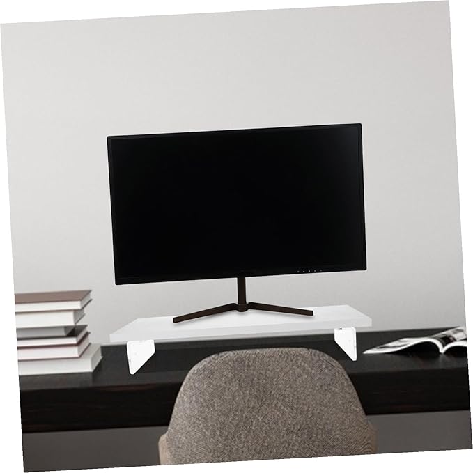 Acrylic Computer Monitor Stand Riser for Desk Laptop Holder with Strong Abrasion Resistance and Sturdy Design White Desktop Raiser for Comfortable Viewing and Improved Posture