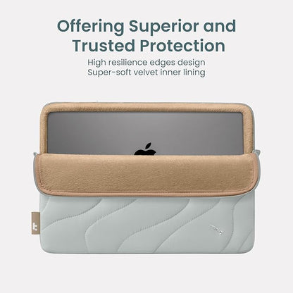 tomtoc 360 Protective Puffy Laptop Sleeve Set for 15-inch MacBook Air M4/A3241 2025, M3/A3114, M2/A2941, Quilted Soft Puffer Bag with a Tech Pouch for 15-inch Surface Laptop 7(Copilot+ PC)/6/5/4/3