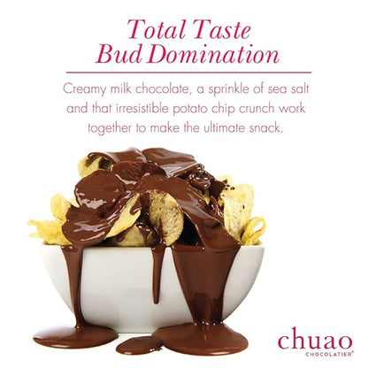 Chuao Chocolatier Potato Chip Milk Chocolate Mini Bars | Gourmet No Preservatives | For Gift Baskets, Christmas, Birthday, Thank You, Care Package | 24 Pack, 0.39 oz Each