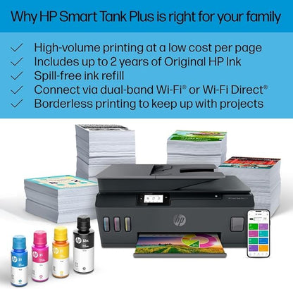 HP Smart Tank Plus 570 Wireless All-in-One Ink Tank Printer with up to 2 Years of Ink Included (5HX14A)