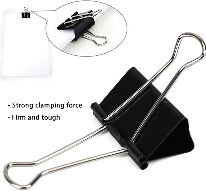 Extra Large Binder Clips 2.4 Inch (20 Pack), Upgrade Big Clips Paper Clamps for Office and Home Supplies, Black