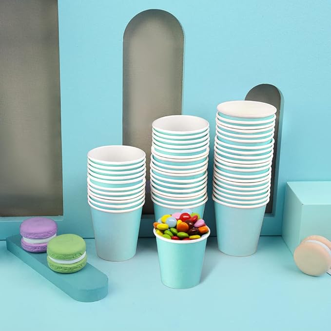 50 Pack 3 oz Paper Cups, Bathroom Cups Disposable, Moushwash Cup Small Snack Cup for Water, Juice, Candy Ideal for Party Bathroom and Office