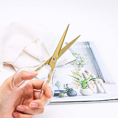 AxeWoodz Gold Acrylic Scissors, 6.5 Inch Office Scissors, Stainless Steel Blade, All Purpose, 1 Count