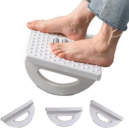Ergonomic Foot Rest Under Desk at Work,Rocking Foot Stool Footrest,Footrest with Foot Massage Feet Stand,Promote Leg Circulation,Massage Feet Stand for Office&Home (White)