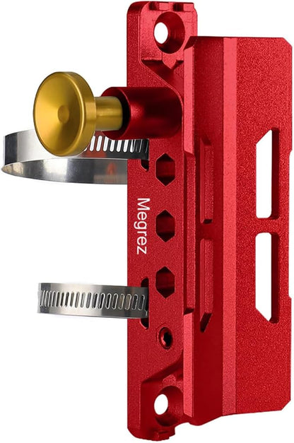 MEGREZ Adjustable Fire Extinguisher Mount Holder, Aluminum Quick Release Fire Extinguisher Holder with 8 Clamps, Compatible with Jeep Wrangler UTV Polaris RZR, Red