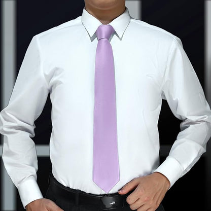 KOOELLE Men's Ties Solid Pure Color Plain Neckties Formal Black Ties For Men