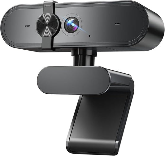 1080P Webcam Computer Camera with Microphone & Wide View - Auto Light Correction Webcam for PC, Mac, Laptop, Desktop - Built-in Privacy Cover Plug & Play USB for Zoom/Skype/Streaming