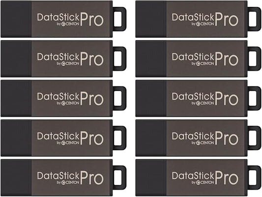 8GB DataStick Pro by Centon, 25 Pack, USB 2.0 Flash Drive Memory Stick for Storage and Backup