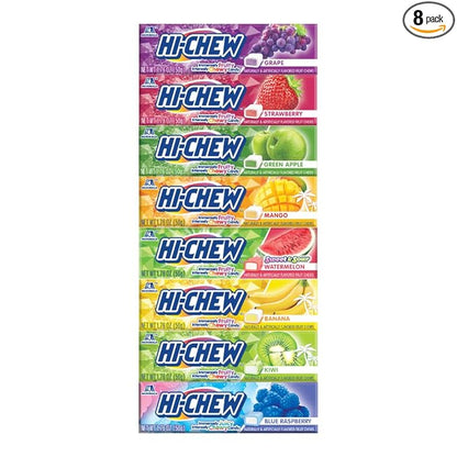 HI-CHEW Variety Sticks, 8-Pack, Soft & Chewy Candy, 1.76oz Each, Bulk Candy Individually Wrapped - Made with Immensely Juicy Fruity Flavors