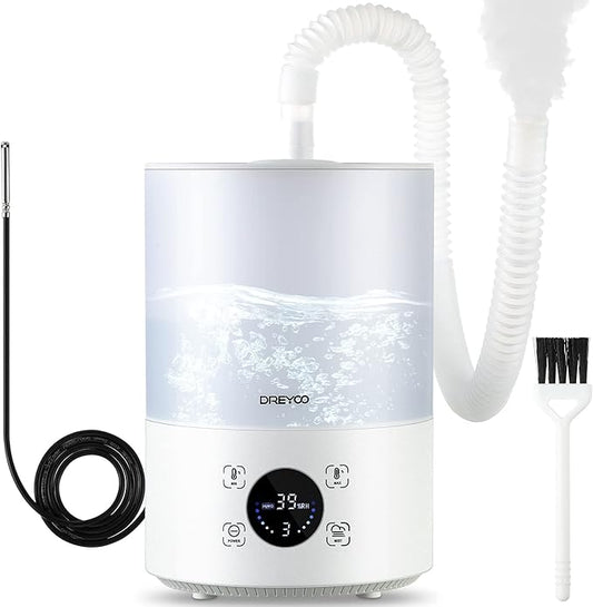 Smart Reptile Fogger Humidifiers with Humidity Control, Reptile Terrarium Humidifier Smart Touch, 3 Grades Adjustable Fogger with Hose for Reptile Amphibians Herps Snakes Plants