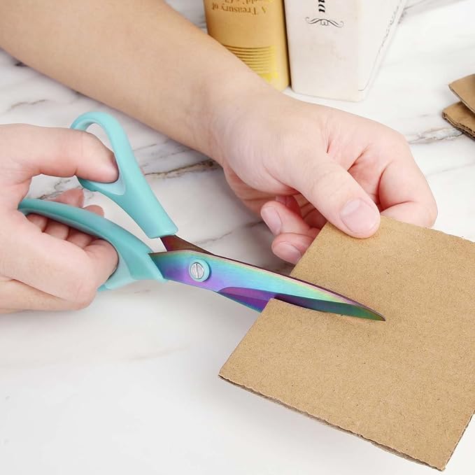 8.5" All-Purpose Scissors Set of 3, Sharp Titanium Coated Blades, Comfort-Grip, Right/Left Handed