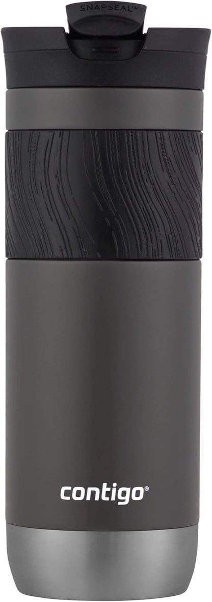 Contigo Byron Vacuum-Insulated Stainless Steel Travel Mug with Leak-Proof Lid, Reusable Coffee Cup or Water Bottle, BPA-Free, 20oz 2-Pack in Sake & Blue Corn Perfect for Hot and Cold Beverages
