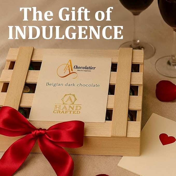 Andy Anand Chocolatier European liqueur Flavored Dark Chocolate Bottles - Filled with Top-Shelf Liquor, Gluten Free Assorted Liquor Flavors, Liqueur Center Filled Chocolate in Wooden Gift Box (18Pcs)