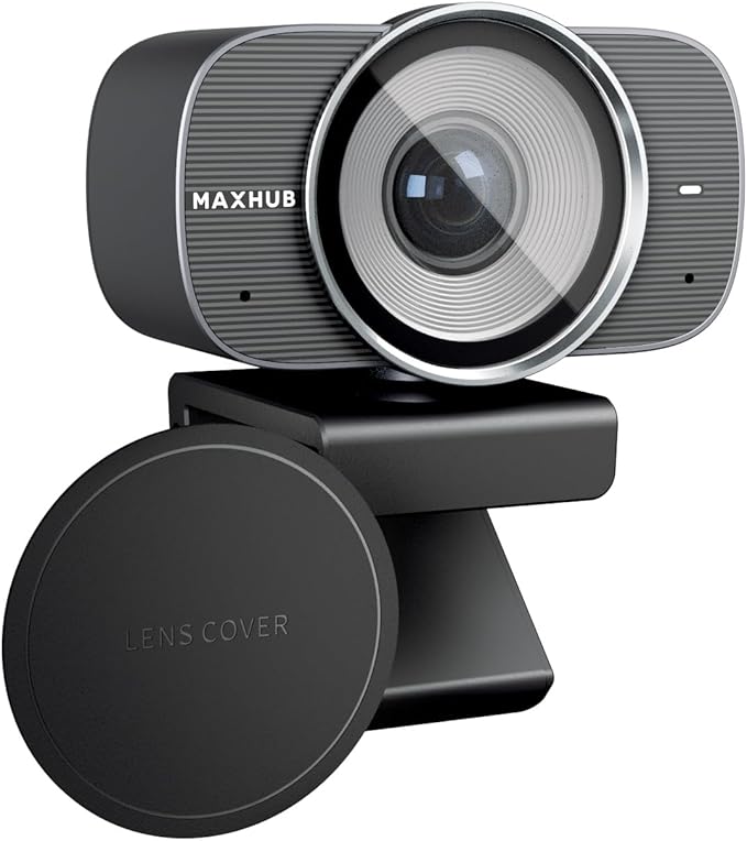 MAXHUB 4K USB Video Conference Camera - 120° Wide Angle, Auto Framing Webcam for Mac PC Meetings, 1/2.3" CMOS Sensor Noise Reduction, USB Type-C Connect Laptop PC, Certified for Microsoft Teams