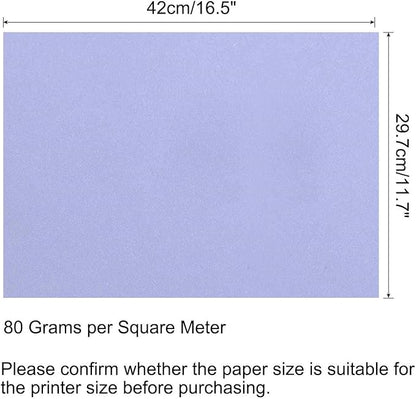 MECCANIXITY 50 Sheets Colored Copy Paper 16.5 x 11.7 Inch Printer Paper 80gsm Light Purple for Office Printing, Document Copying, Invitations, Forms, Art Projects