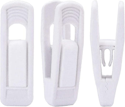 Trgowaul Velvet Hangers Clips, Pants Hangers Velvet Clips, Strong Finger Clips Perfect for Thin Velvet Hangers (20pc, White)