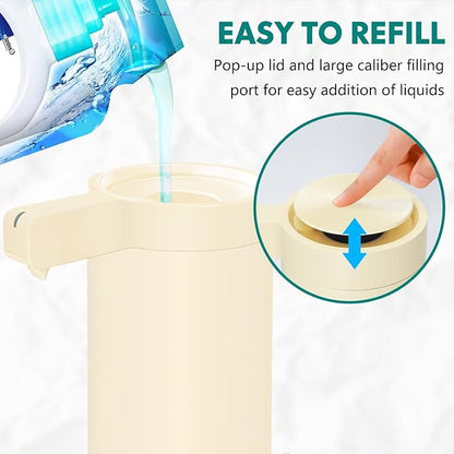 Automatic Soap Dispenser Stainless Steel with Sensor Infrared Soap Dispenser Electric IPX5 Waterproof USB-C Charging Motion Sensor for Kitchen & Bathroom (Ivory)