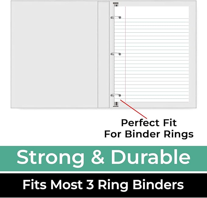 Rosmonde 6 Pack Loose Leaf Paper, 900 Sheets, Wide Ruled, 8" x 10.5", Bulk Notebook Paper, 150 Sheets/Pack, Fits Standard 3 Ring Binders, Wide Ruled Filler Paper for School, White Notebook Paper