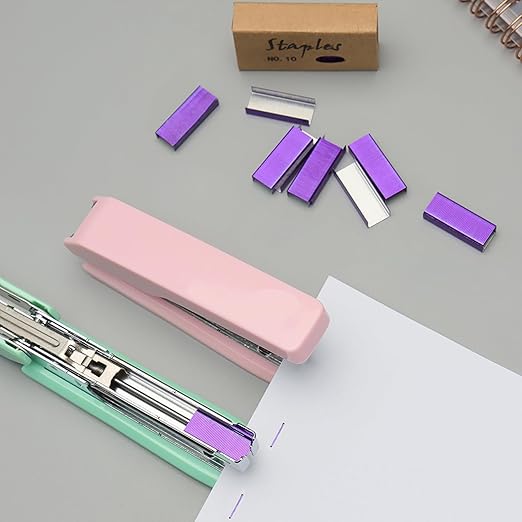 NatSumBasics 4000 Purple Staples Small Colored #10 Staples for Mini Stapler Refill, No.10 Staple, Smaller Than Standard Staple (Purple)