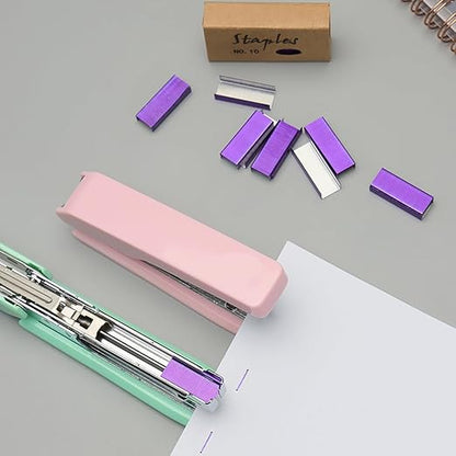 NatSumBasics 4000 Purple Staples Small Colored #10 Staples for Mini Stapler Refill, No.10 Staple, Smaller Than Standard Staple (Purple)
