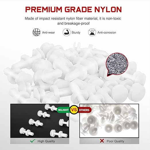 Nilight 40PCS Nylon Front Bumper Push-Type Retainer Clips-91503-SZ3-003 10mm Compatible with Honda and Acura Car Push Retainer Kit 2 Years Warranty