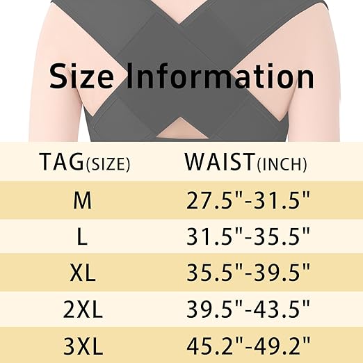 Posture Corrector for Women and Men Plus Size Full Back Support Brace Straightener Scoliosis Spine Upper Back Pain Relief Adjustable Shoulder Instant Posture Corrector with Hunchback Black XXX-Large